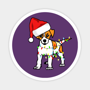 Santa Jack Russel Christmas Lights Dog Lover Christmas Gift T-Shirt Magnet